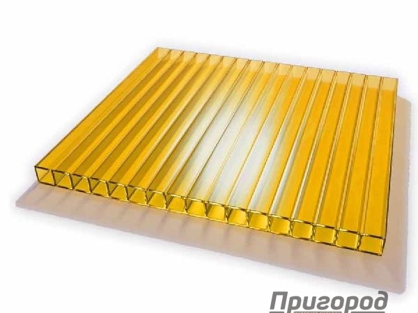 Поликарбонат сотовый h2,1м 10мм жёлтый